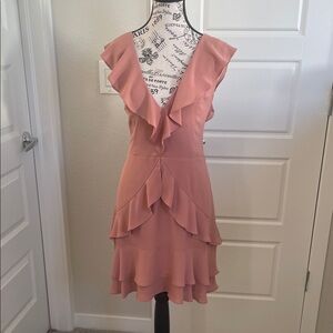 Express Blush Ruffle Mini Dress